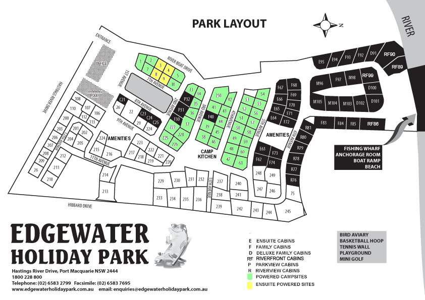 Edgewater Holiday Park plan