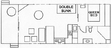 Floorplan of spa cabin 86 at edgewater Holiday Park