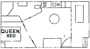 Floorplan of spa cabin 89 at Edgewater Holiday Park