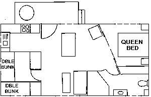 Floorplan of spa cabin 99 at Edgewater Holiday Park