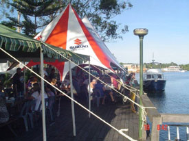 Coasters Hotrod Club breakfast by the river